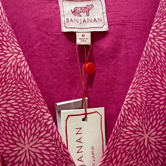 Banjanan Orion Maxi Dress Petal Power Fuchsia Floral Cotton Voile Bohemi… - Picture 12 of 16